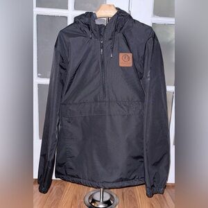 Women's Black pullover lightweight, waterproof  Jacket with Logo Patch